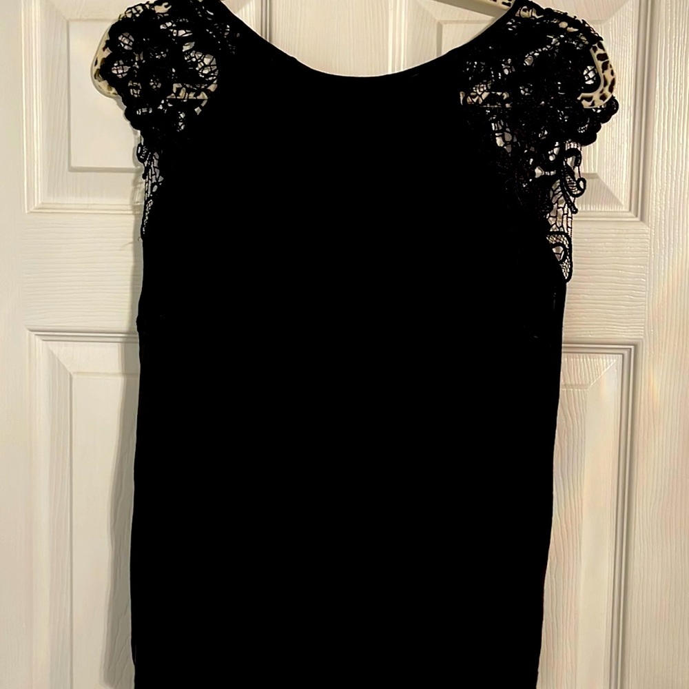 Cute Black T with lace shoulders